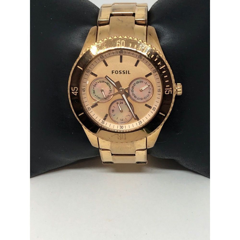 Fossil ES2859 Women Rose Gold Stainless Steel Analog Rose Gold Dial Watch HO217